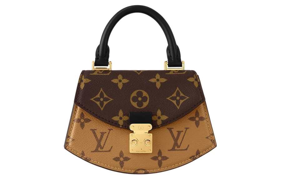 LOUIS VUITTON Coated Canvas With Cow Leather Fans Bag, Handbag, Shoulder Bag, Crossbody Bag Women's Dark Brown & Brown