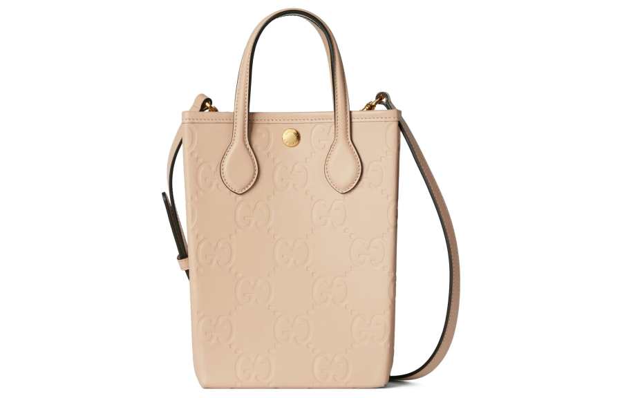 GUCCI Leather Shoulder Bag, Crossbody Bag, Handbag Extra Mini Women's Light Beige