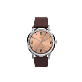 TIMEX Wrist Watches Automatic Mechanical Movement Leather Strap Rose Gold Watch Dial Men's Watches
