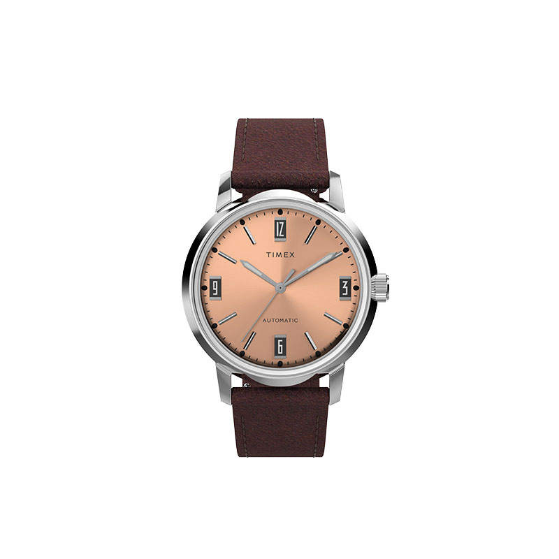 TIMEX Wrist Watches Automatic Mechanical Movement Leather Strap Rose Gold Watch Dial Men's Watches