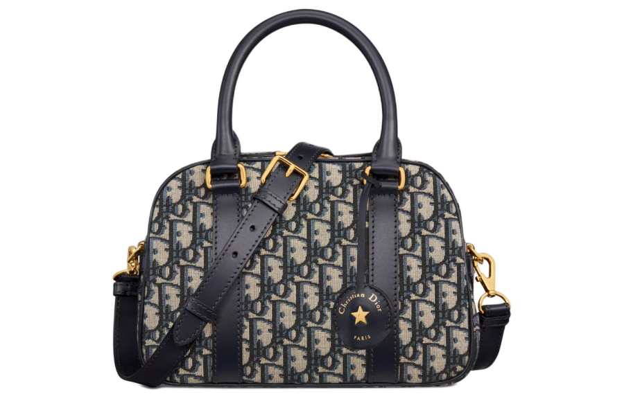 DIOR DIOR Oblique Print Handbag Medium Women's Blue