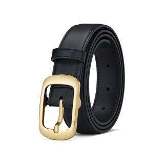 WilliamPOLO Cow Leather Belts Women's Black Width 2.8cm