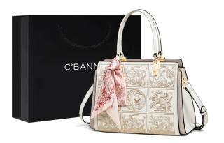 C°BANNER Cow Leather Shoulder Bag, Crossbody Bag Regular Women's Blue/White