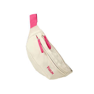 POY Nylon Fabric Crossbody Bag, Dumpling Bag, Sports Bag, Fanny Pack, Sling Bag Medium Unisex Ecru
