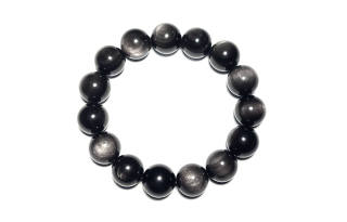 MOUNTAINS AND MANS Silver Sheen Obsidian Bracelets Unisex