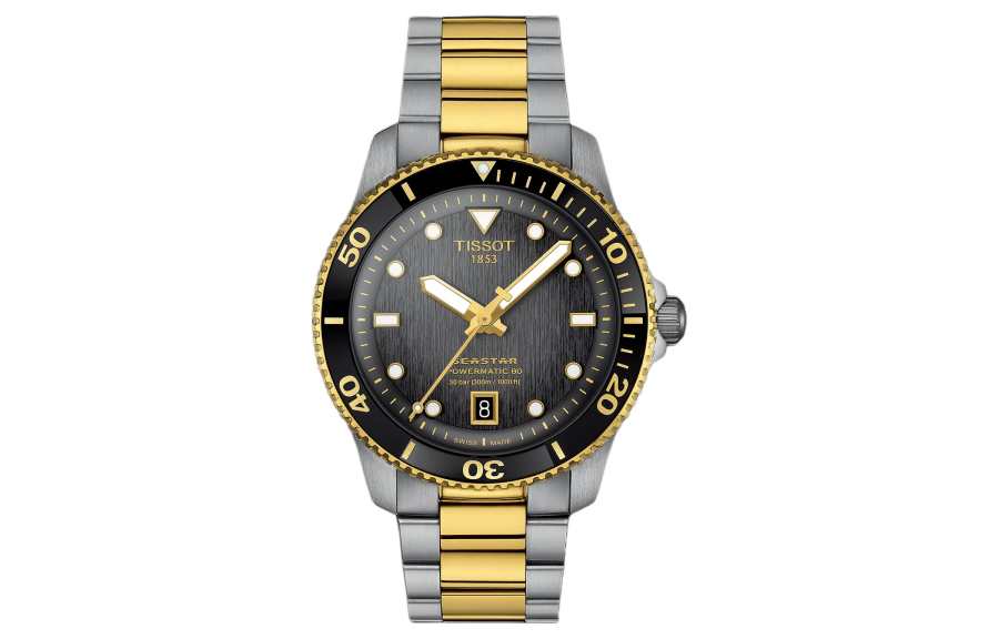 TISSOT Starfish 1000 Collection Automatic Mechanical Movement 300m Waterproof Unisex Watch 40mm Gray Dial