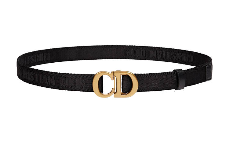DIOR DIOR Nylon Belts Women's Black Width 2cm