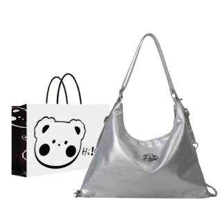 NX DOUGHNUT Pu Backpack Regular Women's White, Silver, Black, Khaki