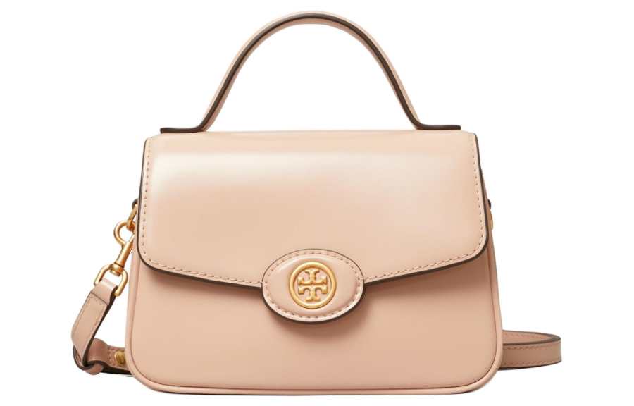 TORY BURCH Robinson Patent Leather Shoulder Bag, Crossbody Bag, Handbag Small Women's Pink
