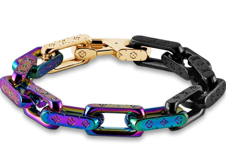 LOUIS VUITTON LOUIS VUITTON Chain Bracelet Engraved Monogram Colors