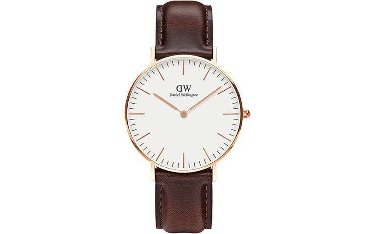 DW/DanielWellington Daniel Wellington Wrist Watches Quartz Movement Leather Strap White Dial Women's Watch 30m Waterproof
