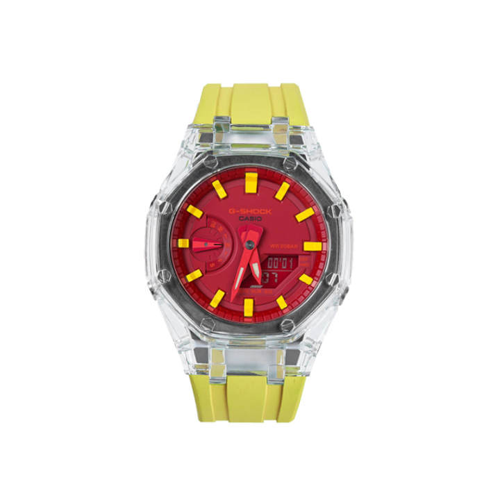 CASIO CASIO Unisex Liquid Crystal/Analog Dual Display Series 48.5mm Red Watch