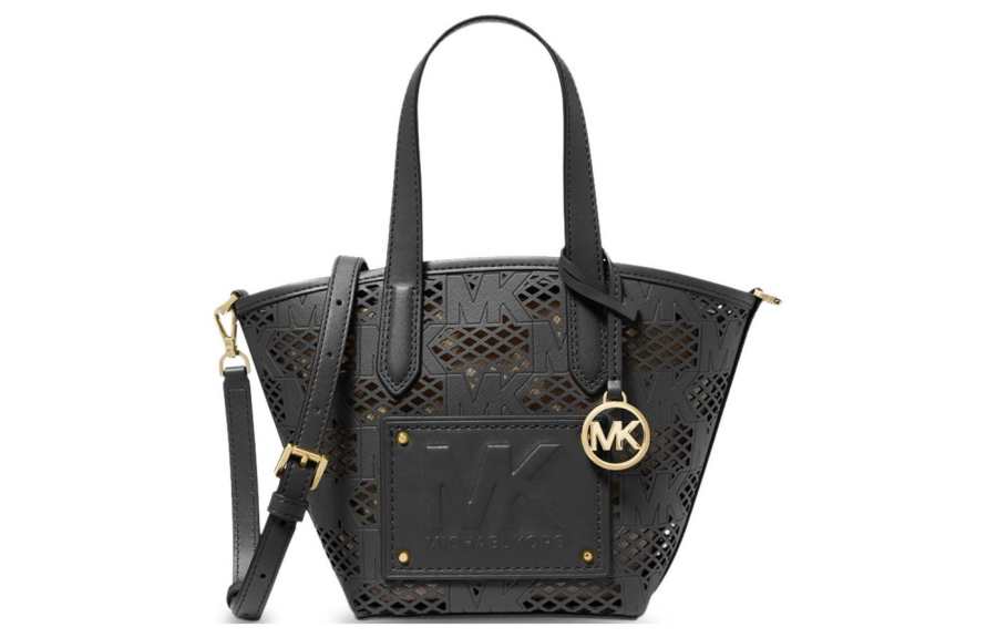 MICHAEL KORS Kimber Synthetic Leather Tote Bag, Shopping Bag, Handbag, Shoulder Bag, Crossbody Bag Women's Black