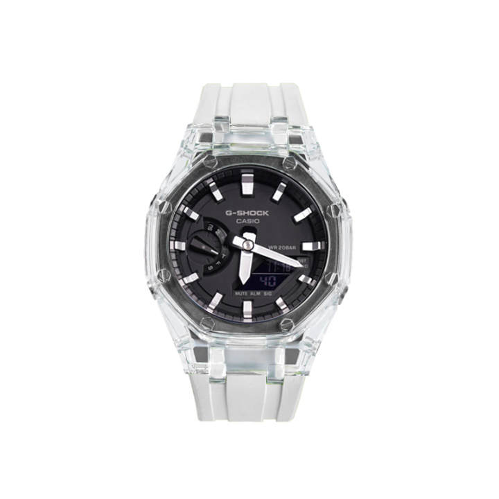 CASIO CASIO Custom Collection Quartz Movement Fluoroelastomer Strap Watch Unisex Black Dial