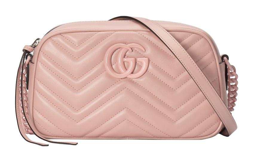 GUCCI GG Marmont Leather Crossbody Bag, Shoulder Bag Small Women's Pink
