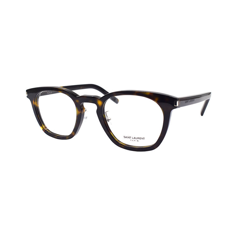 SAINT LAURENT SAINT LAURENT Plate Frame Irregular Shape Eyeglass Frames Unisex Tortoiseshell