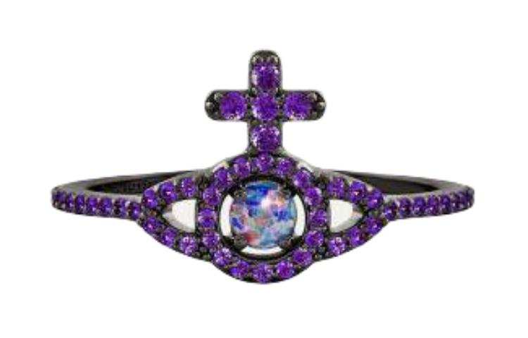 Vivienne Westwood Recycled Silver Rings Unisex Purple