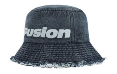 FILA FUSION Letter Print Cotton, Polyester Bucket Hats Unisex Washed Gray, Blue