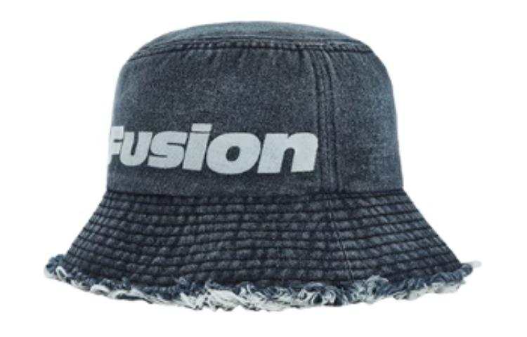 FILA FUSION Letter Print Cotton, Polyester Bucket Hats Unisex Washed Gray, Blue