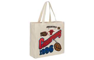 Mitchell Ness Cotton Canvas Handbag, Shoulder Bag Unisex Ecru