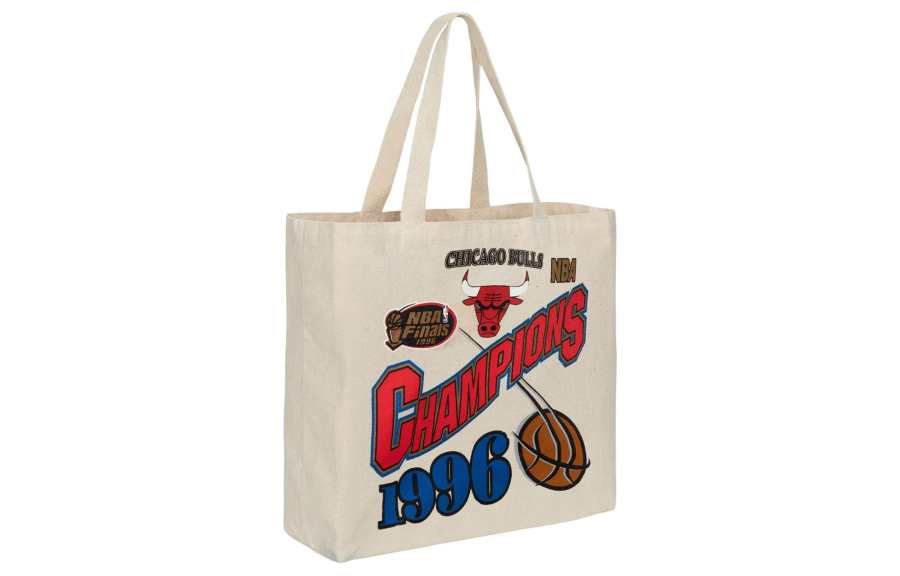 Mitchell Ness Cotton Canvas Handbag, Shoulder Bag Unisex Ecru