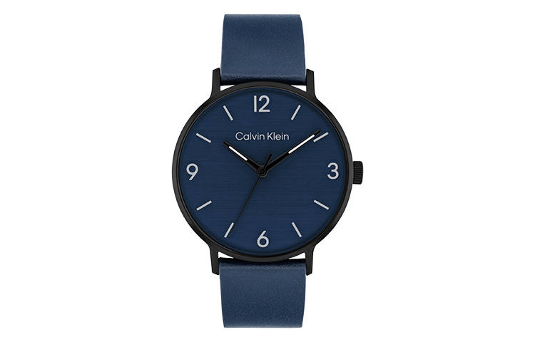 CALVIN KLEIN Wrist Watches Quartz Movement Leather Strap Blue Dial Men's Watches