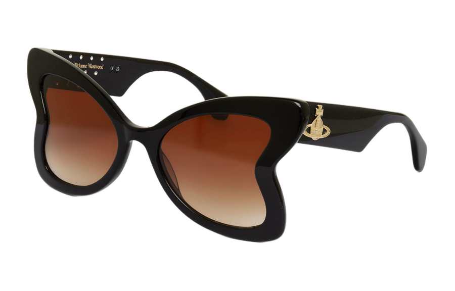 Vivienne Westwood Irregular Shape Sunglasses Unisex Black