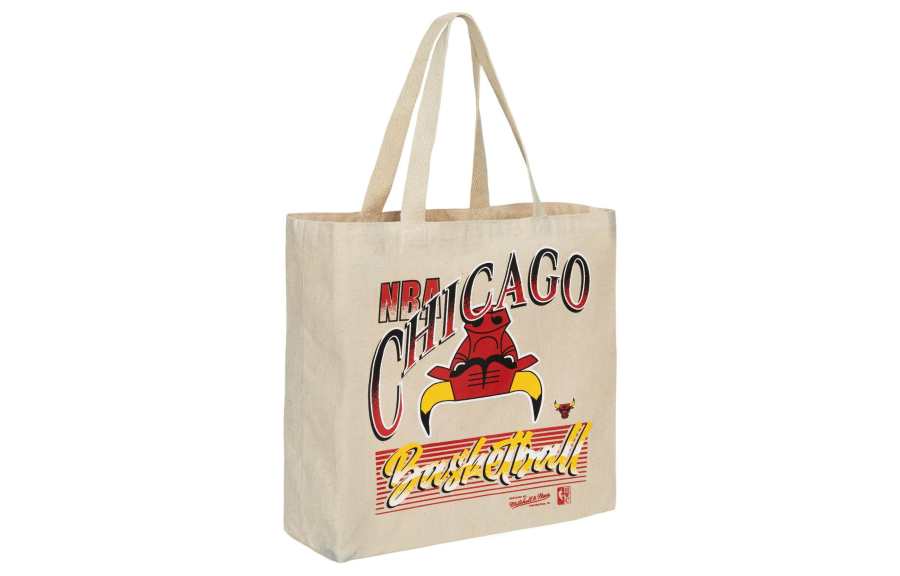 Mitchell Ness Cotton Handbag, Shoulder Bag Unisex Ecru