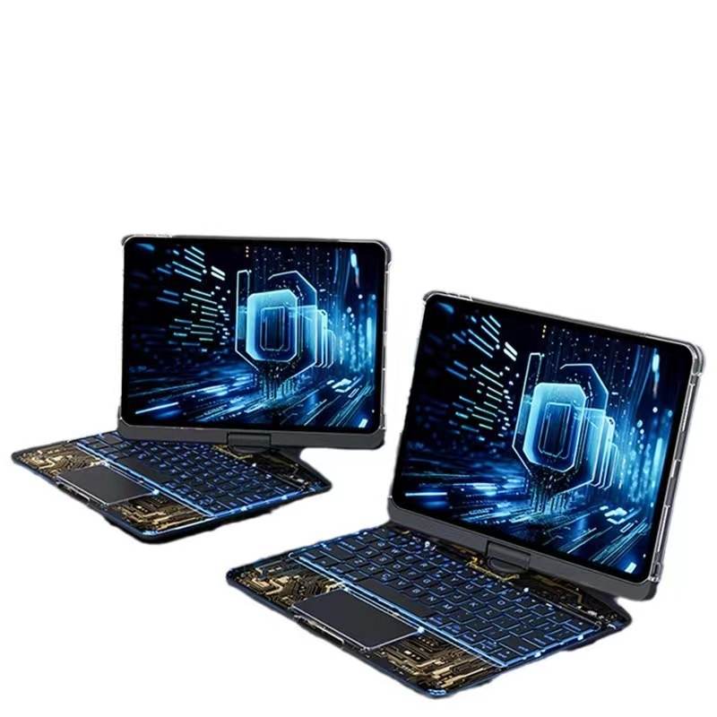 Wepro W IPad 64 Keys Screen 360° Rotating, Cyberpunk Style, Multicolor Glow In The Dark Magic Control Keyboard