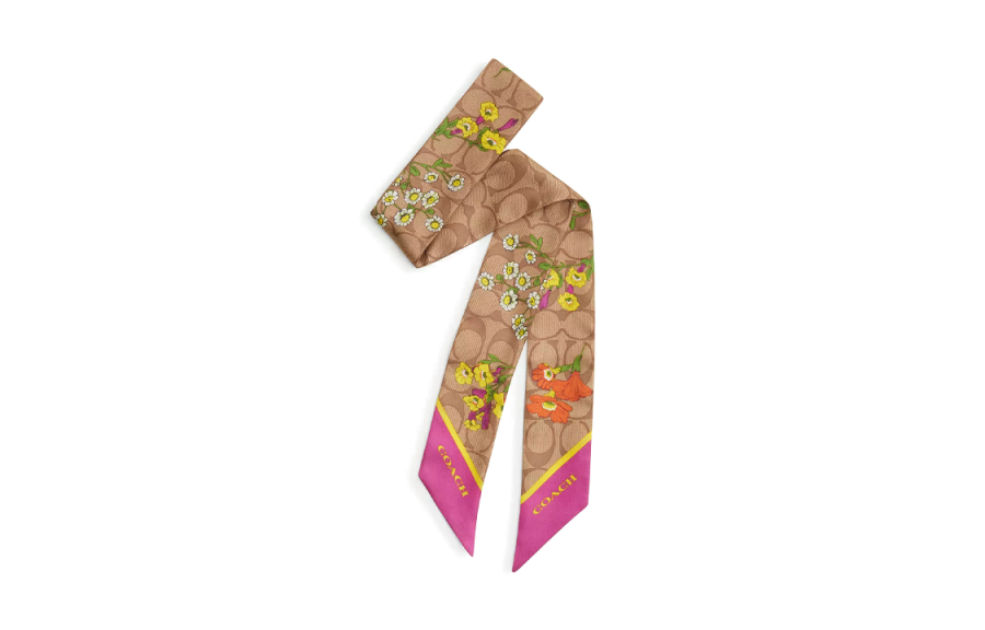 COACH COACH Silk Scarves Women's Khaki