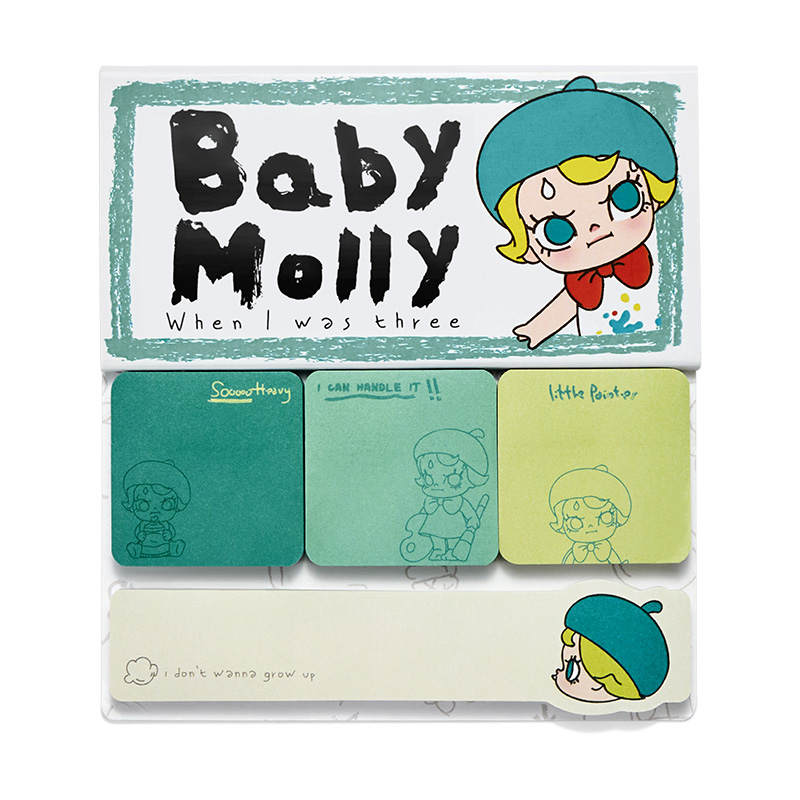POP MART POP MART When I Was Three Years Old Collection BABY Molly Sticky Notes Combination Cute Trend Based Products