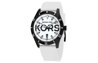 MICHAEL KORS Wrist Watches Quartz Movement Rubber Strap 44mm White Dial Men's Watches ['50', 149262]m Waterproof