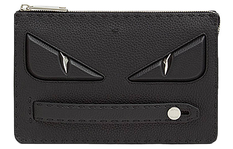 FENDI Calfskin Clutch Men's Black