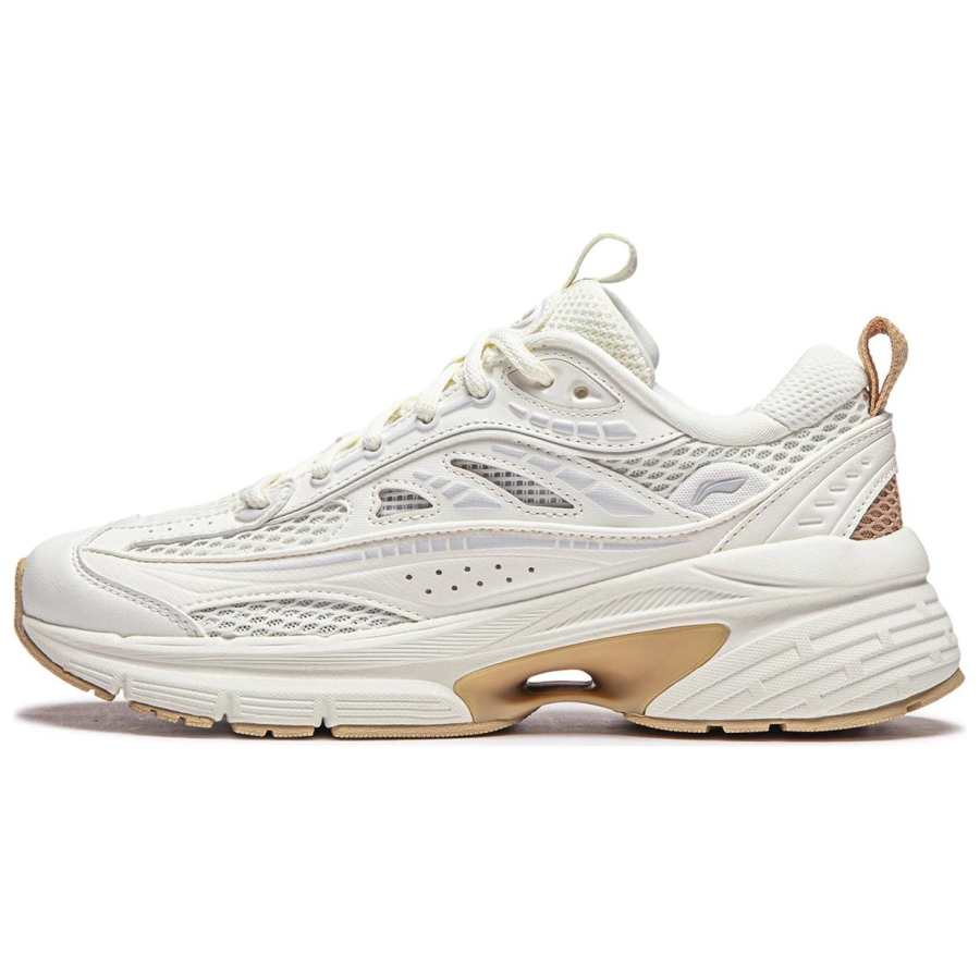 Li-Ning Li Ning Comet LITE Cushioning Slip Resistant Abrasion Resistant Rebound Low top Casual Shoes Women's Ivory