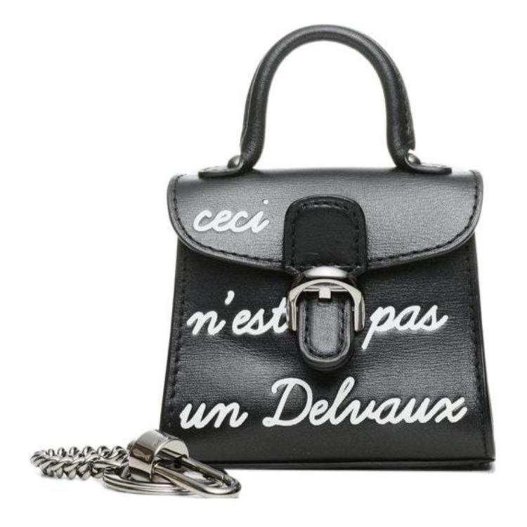 Delvaux Delvau Leather Card Holder, Coin Purse, Bag Accessory Mini Women's Black