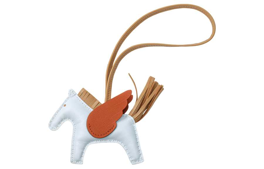 HERMES HERMES Leather Charms Unisex Haze Blue Tea Brown Copper Red