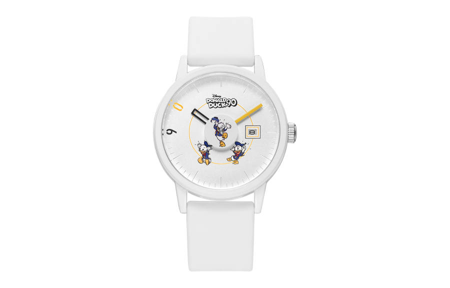 Disney Donald Duck Series Quartz Movement Silicone Strap Watch Unisex White Dial 30m Waterproof