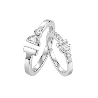 I Do&Co. 925 Sterling Silver Synthetic Cubic Zirconia Rings Unisex