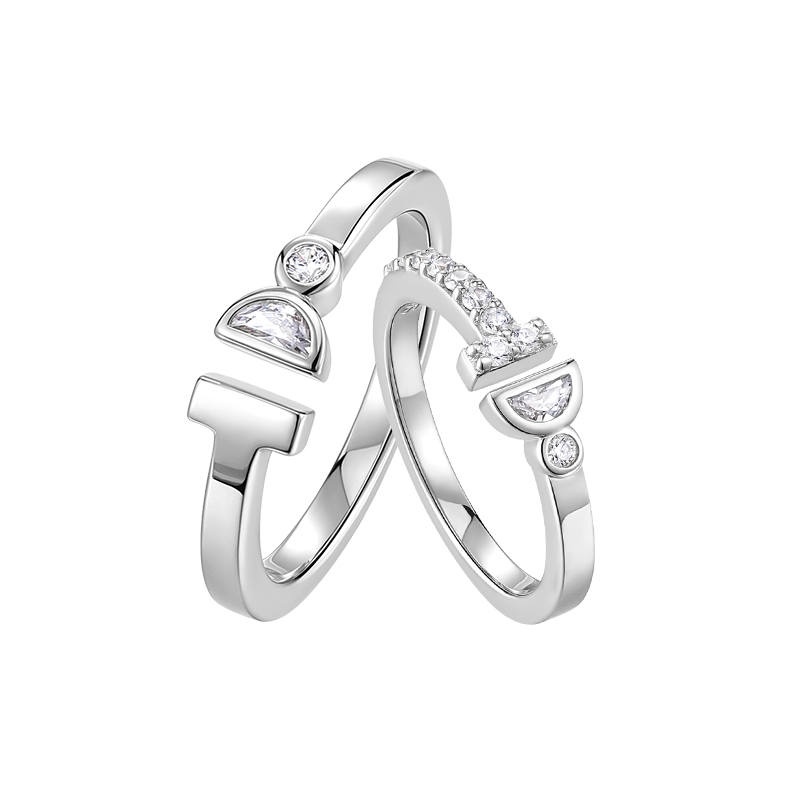 I Do&Co. 925 Sterling Silver Synthetic Cubic Zirconia Rings Unisex