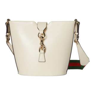 GUCCI Leather Bucket Bag, Shoulder Bag, Crossbody Bag Mini Women's Ivory White