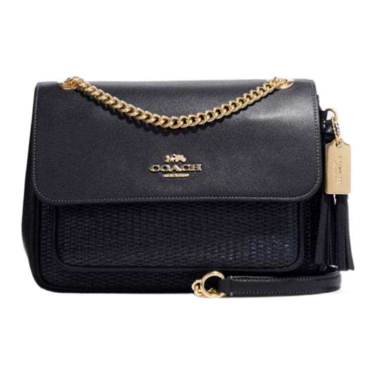 COACH Klare Fabric With Leather Shoulder Bag, Crossbody Bag Small Women's Dark Blue