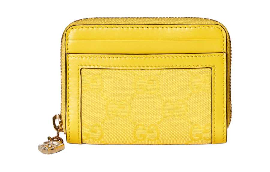 GUCCI Canvas With Leather Wallet Mini Unisex Yellow