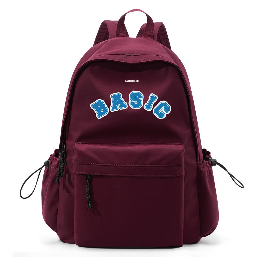 LANDCASE Fabric Backpack Laptop Bag Backpack Unisex Burgundy/Black/Ecru/Blue
