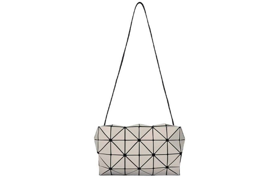 ISSEY MIYAKE Polyvinyl Chloride Resin Shoulder Bag, Crossbody Bag Women's Light Gray