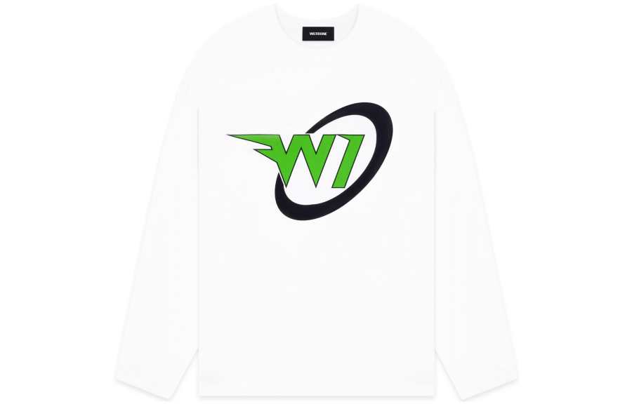 WE11DONE T Shirts Men's White Crew Neck Moderate Straight Fit
