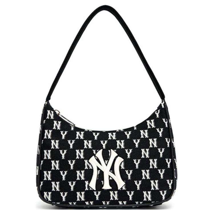 MLB MLB New York Yankees Monogram Jacquard Hobo Bag Black