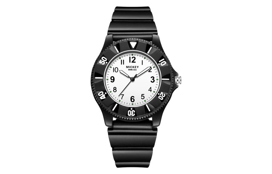 Disney Quartz Movement TPU Strap Watch Unisex Black Dial