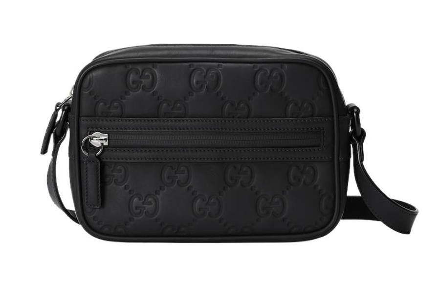 GUCCI Rubber Leather Crossbody Bags Mini Men's Black