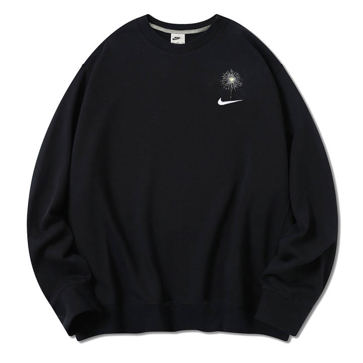 Nike Nike Limited Collection — Radiant Fireworks, Logo Round Neck Fleece Lined Long Sleeved Loose Fit Casual Pullover