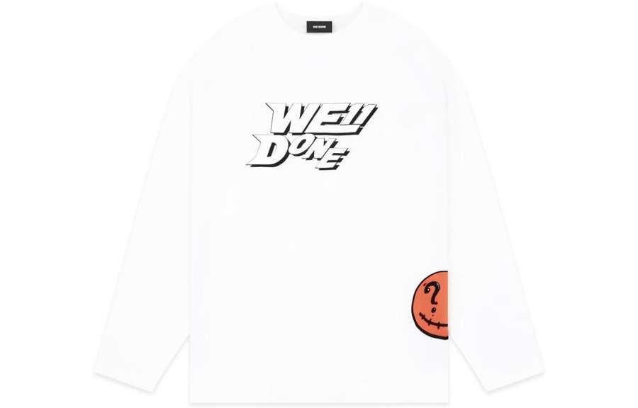 WE11DONE T Shirts Unisex White Crew Neck Moderate Straight Fit